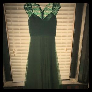 Forest Green hand maid formal gown. NEVER WORN!